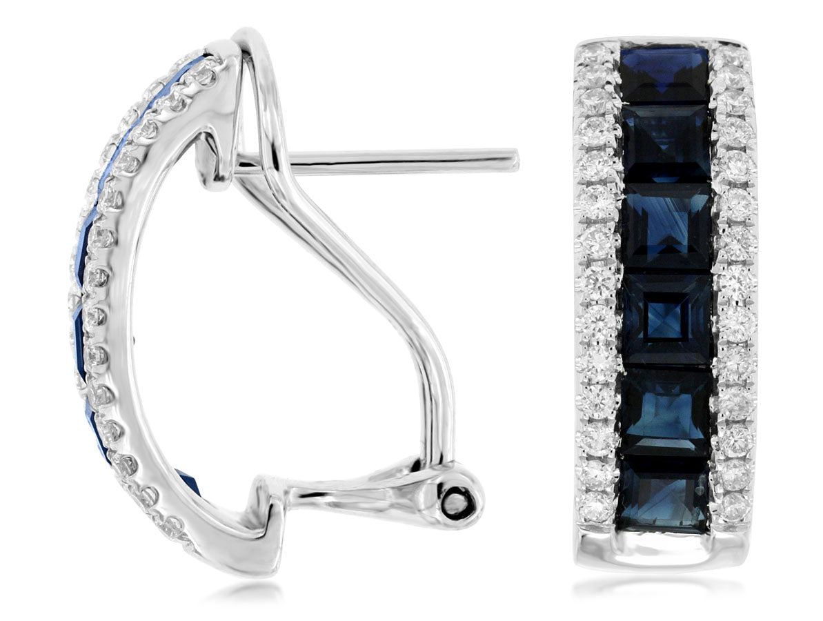 14k Sapphire and Diamond Earrings