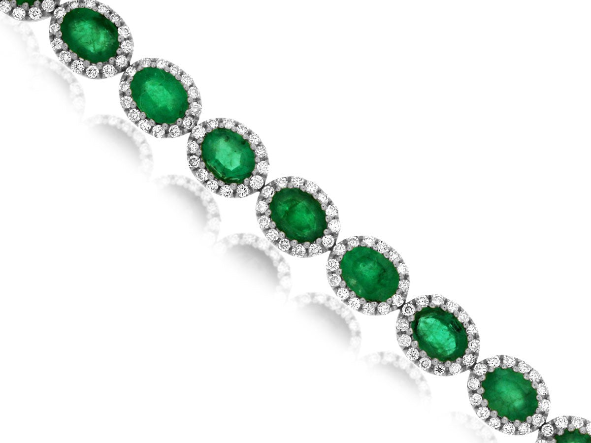14k Emerald and Diamond Bracelet