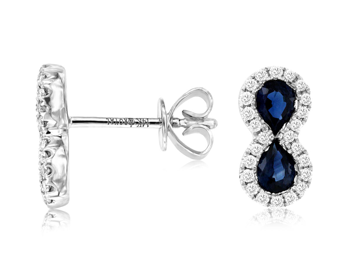 14k Sapphire and Diamond Earrings