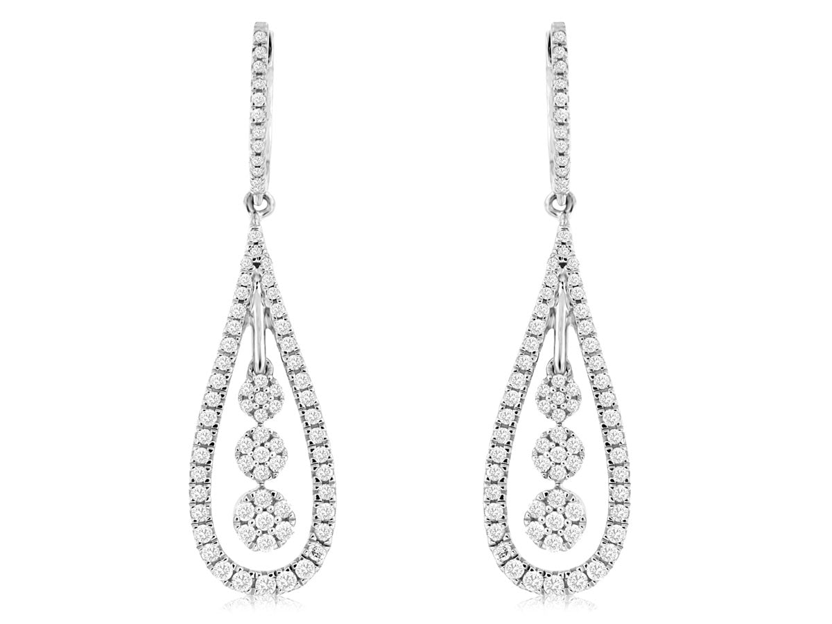 14kt Dangle Style Diamond Earrings