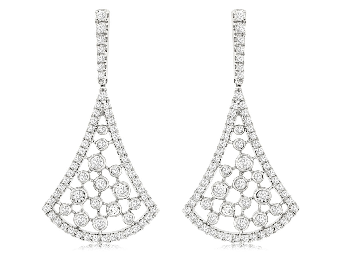 14kt Dangle Style Diamond Earrings