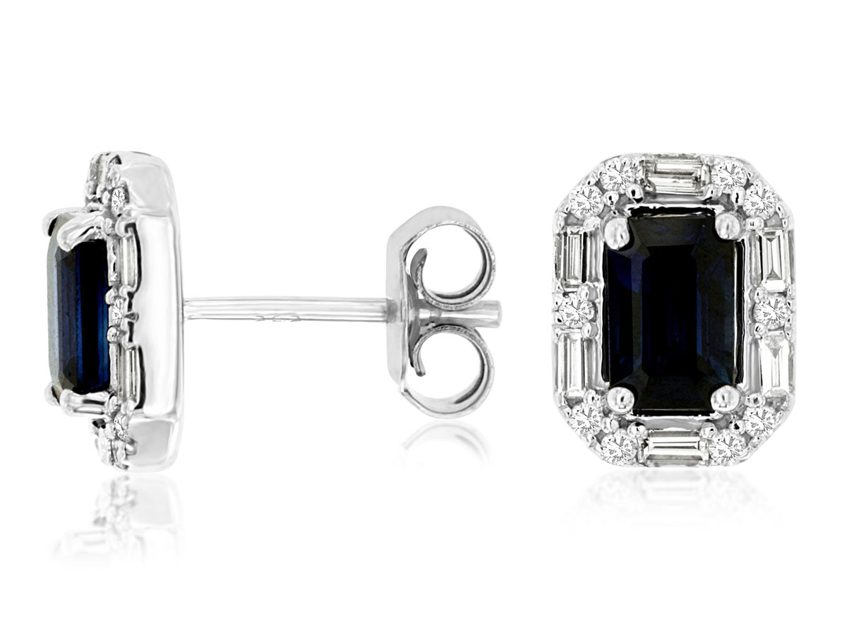 14k Sapphire and Diamond Earrings