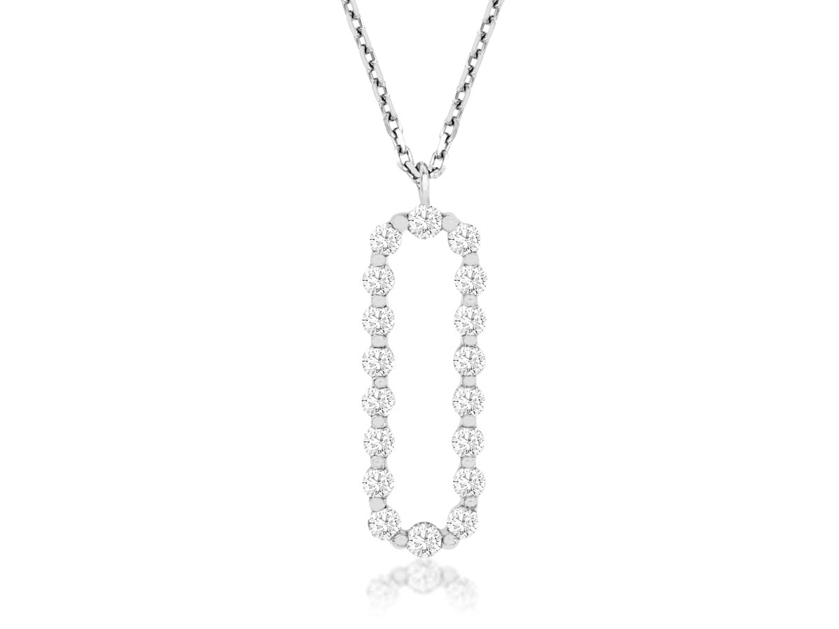 14k Paperclip Diamond Necklace