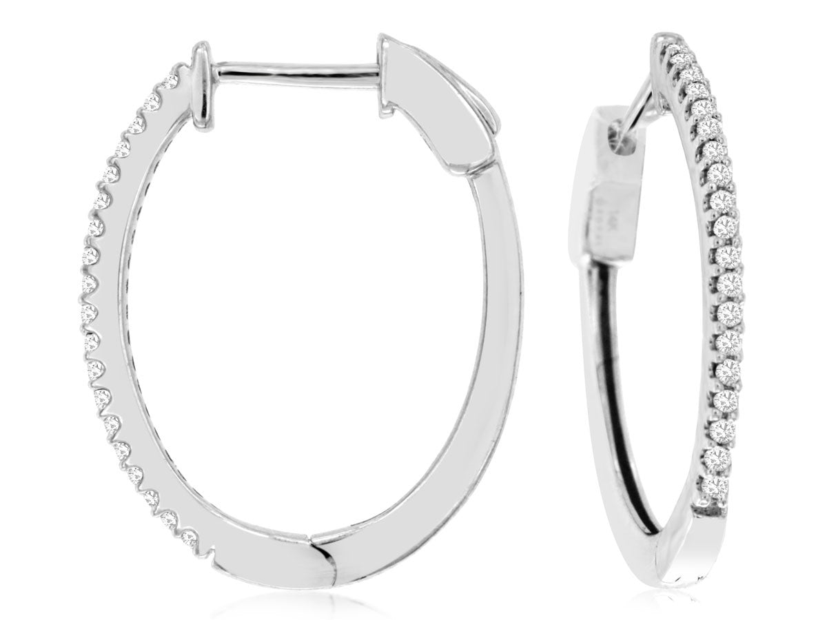14k .15 Carat Diamond Hoop Earrings