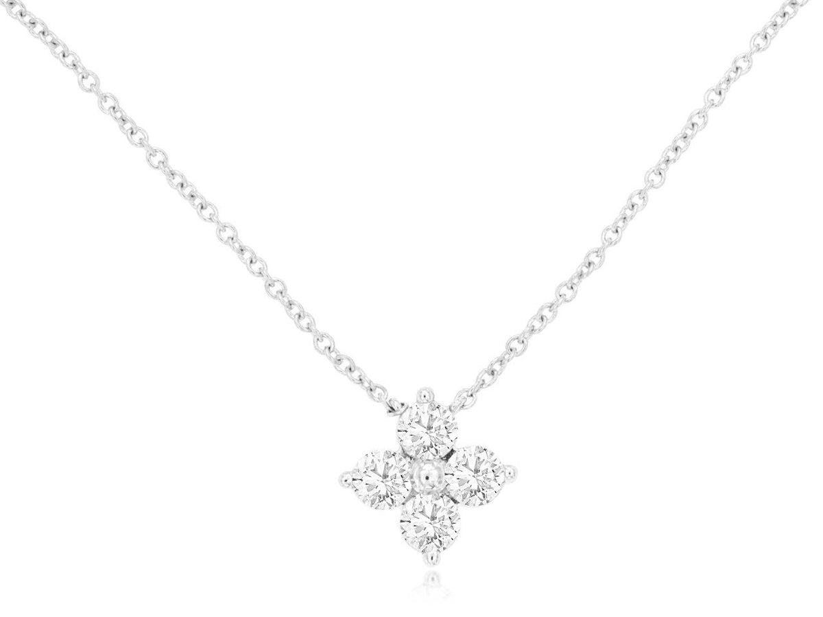 14k Four Stone Diamond Necklace