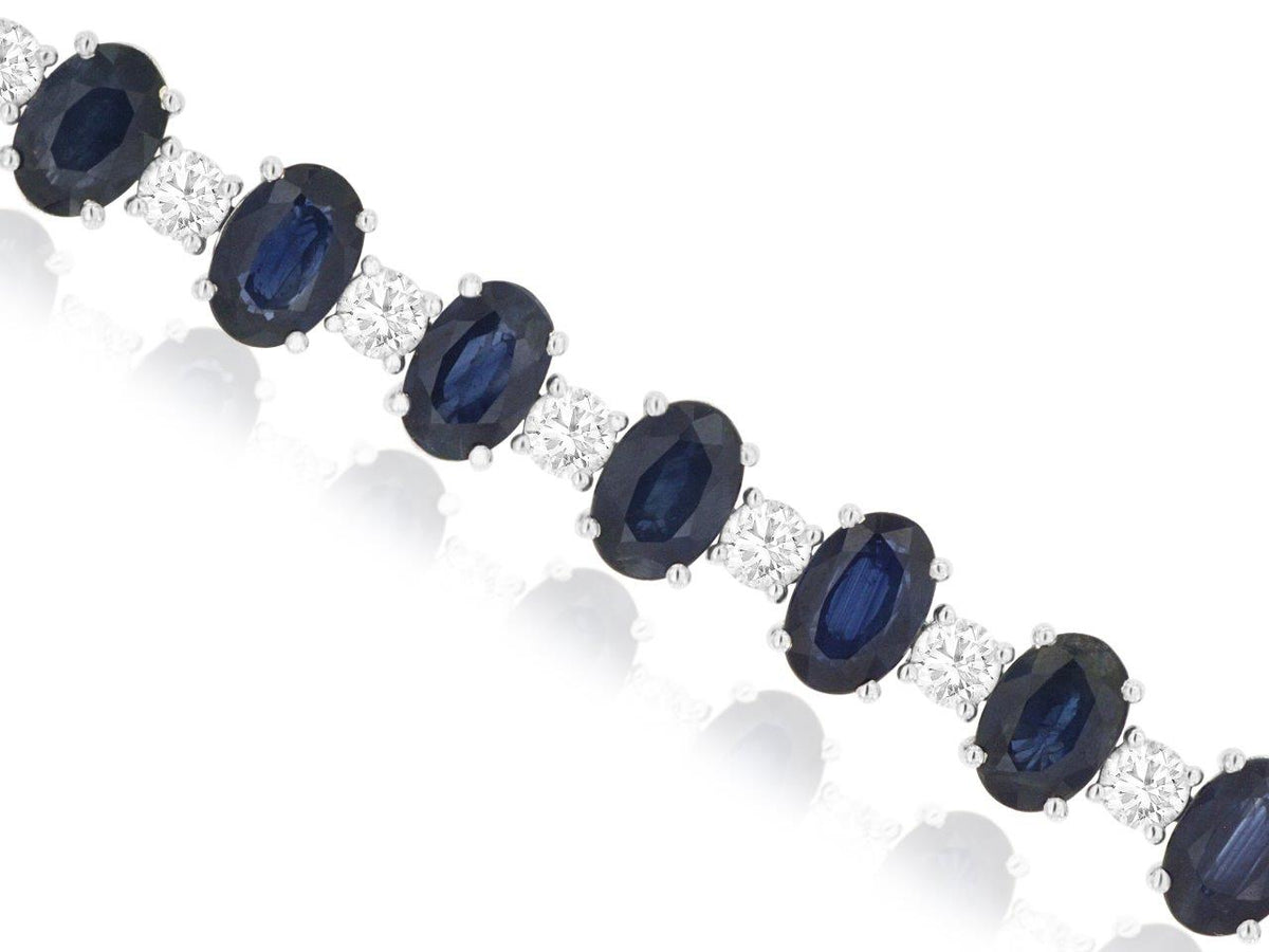 14k 15 Carat Sapphire and Diamond Bracelet