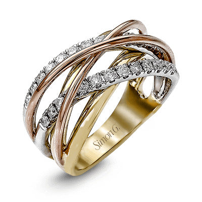 18k Tri-Color Diamond Ring
