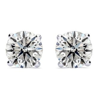 2.40 Carat Round Diamond Stud Earrings