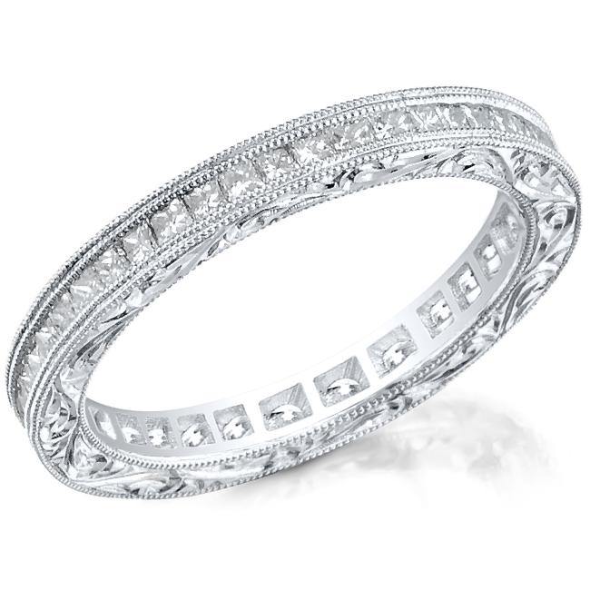 18k Princess Cut Eternity Women&#39;s Wedding Ring - Harby Jewelers