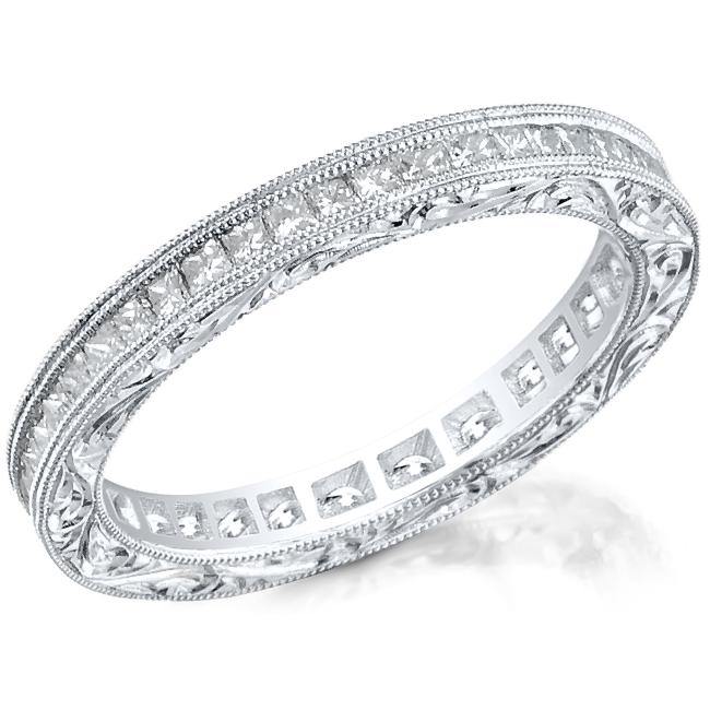 18k Princess Cut Eternity Women's Wedding Ring - Harby Jewelers