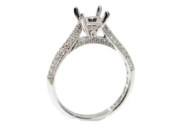 18k White Gold Diamond Engagement Ring Setting