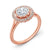 18k Rose Gold Vintage Inspired Halo Engagement Ring - Harby Jewelers
