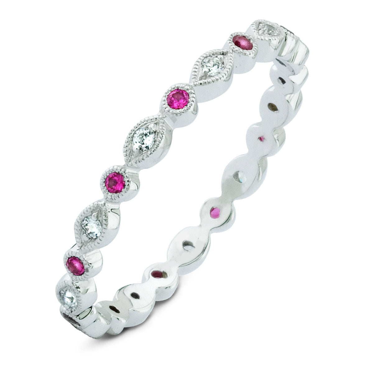 Ruby and Diamond Ladies Wedding Ring - Harby Jewelers