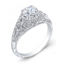 18k Vintage Inspired Engagement Ring Setting