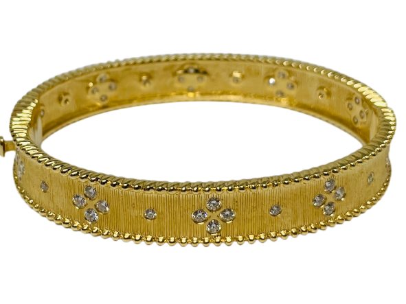 18K Yellow Gold Diamond Bangle Bracelet