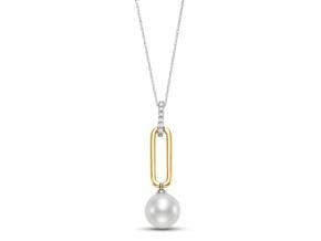 14k Pearl and Diamond Pendant