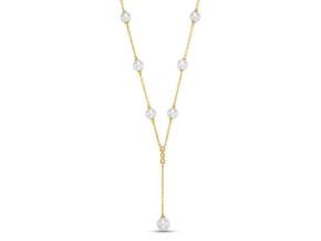14k Pearl and Diamond Y Style Necklace