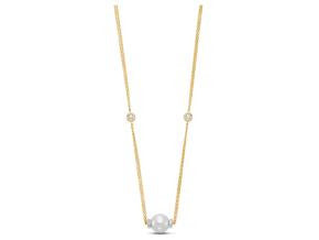 18k Pearl and Diamond Necklace