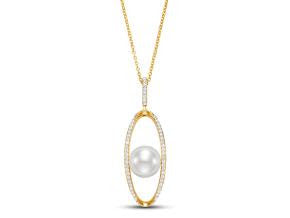 18k Pearl and Diamond Pendant