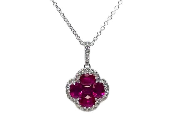 18k Ruby and Diamond Necklace