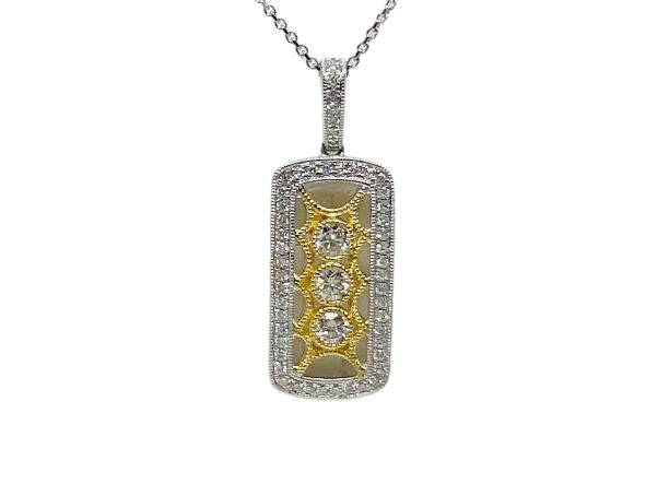 18k Two-Tone Medallion Style Necklace