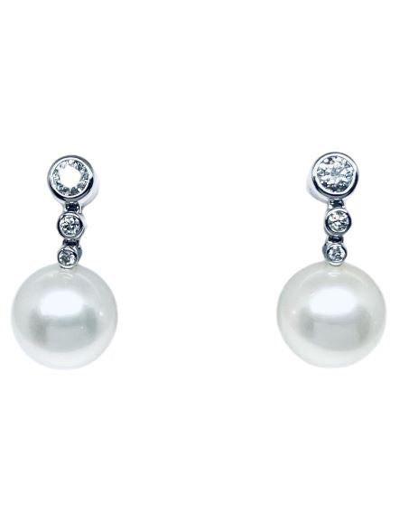 18kt Pearl and Diamond Earrings