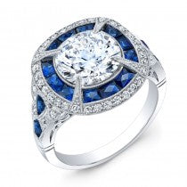 18k Sapphire and Diamond Ring Setting