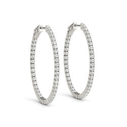 14k Inside Out Diamond Hoop Earrings
