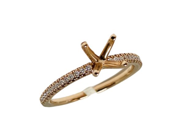 14k Rose Gold Diamond Engagement Ring Setting