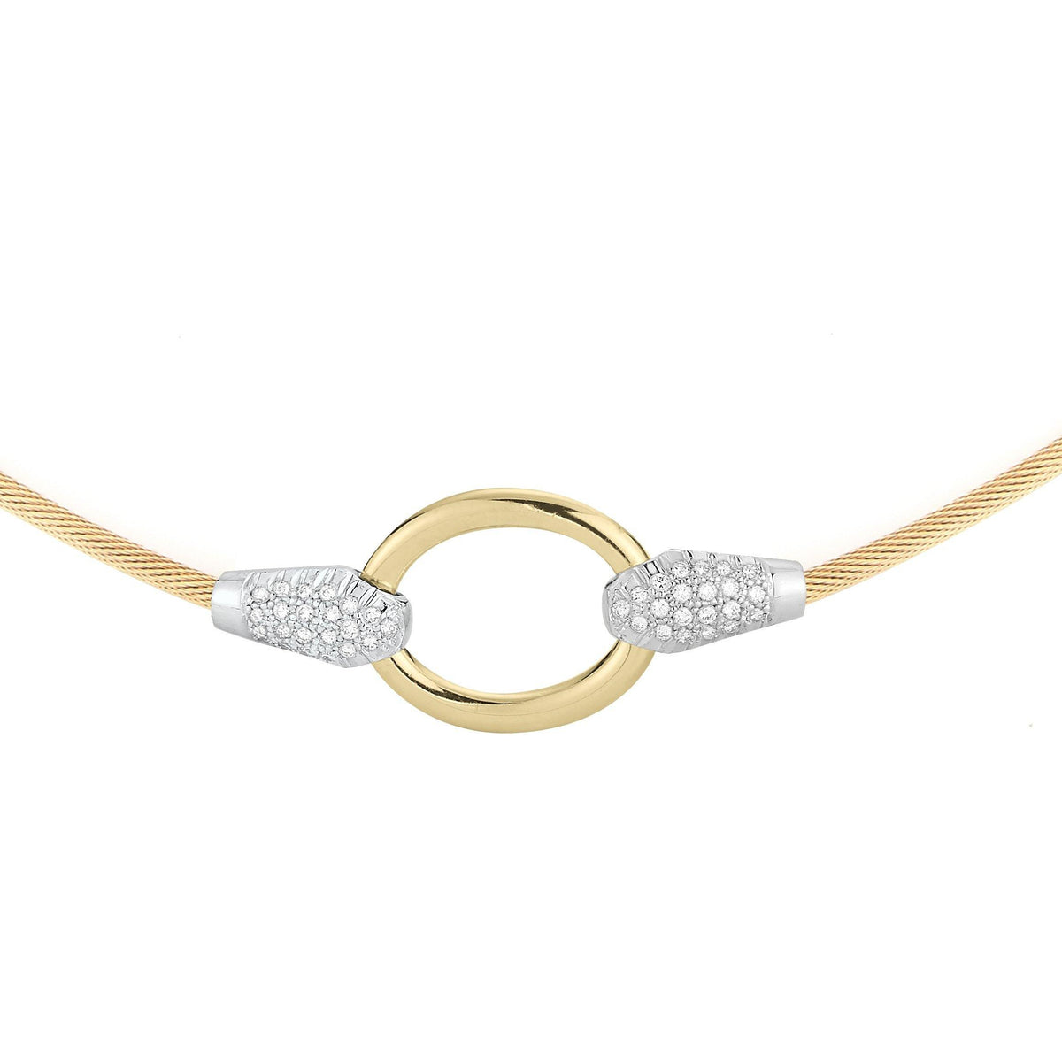 14k Yellow Gold Diamond Wire Necklace - Harby Jewelers