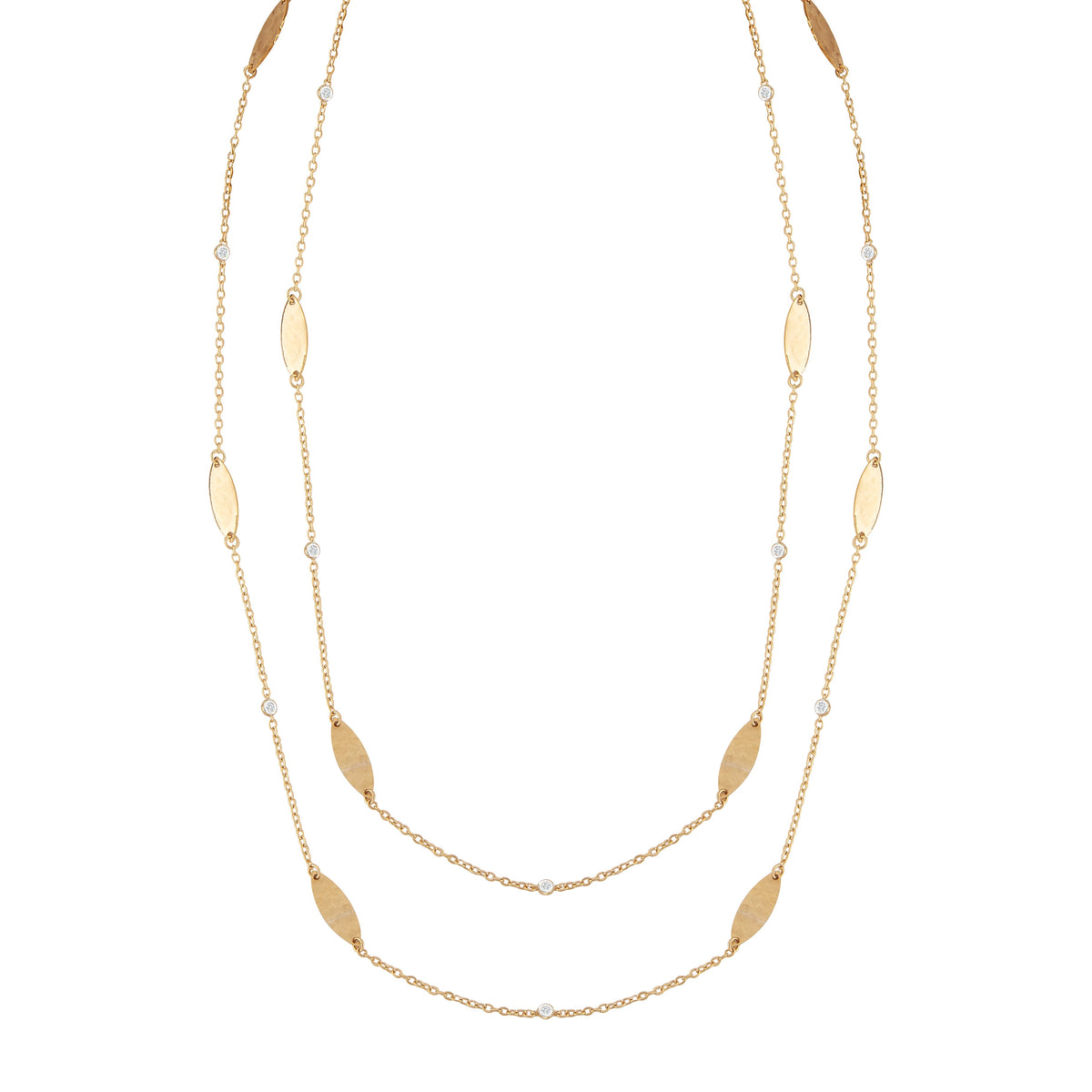 14k Gold and Diamonds By The Yard 36&quot; Necklace