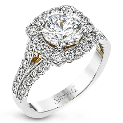 18k White Gold Engagement Ring Setting - Harby Jewelers