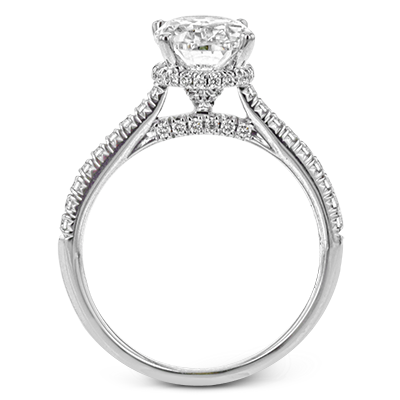 18k White Gold Under-Halo Diamond Engagement Ring Setting - Harby Jewelers