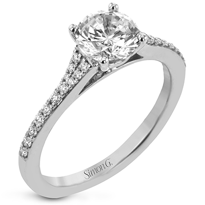 18k White Gold Split Shank Diamond Solitaire Ring - Harby Jewelers