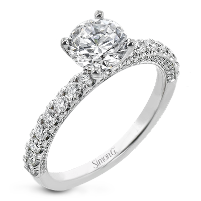 18k White Gold Diamond Engagement Ring Setting - Harby Jewelers