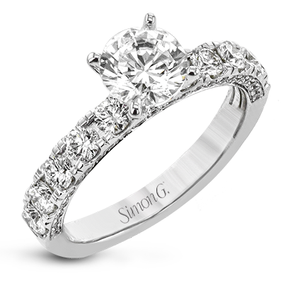 18k White Gold Diamond Engagement Ring Setting - Harby Jewelers