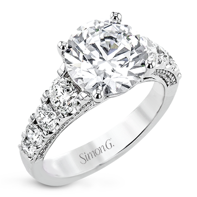 18k White Gold Engagement Ring Setting - Harby Jewelers