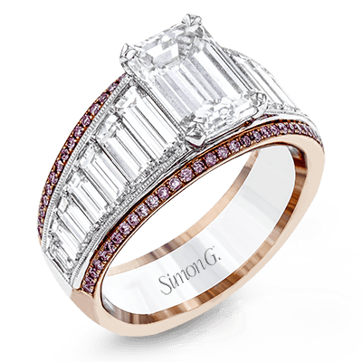 18k White and Rose Gold Engagement Ring Setting - Harby Jewelers