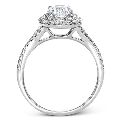 18k White Gold Double Halo Diamond Engagement Ring Setting - Harby Jewelers