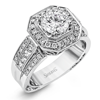 18k White Gold Engagement Ring Setting - Harby Jewelers