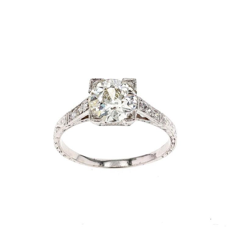 Platinum Vintage Diamond Engagement ring - Harby Jewelers