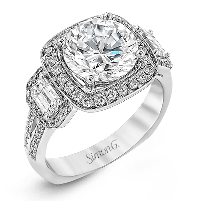 18k White Gold Diamond Engagement Ring Setting - Harby Jewelers