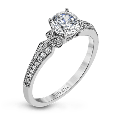 18k White Gold Diamond Engagement Ring Setting - Harby Jewelers