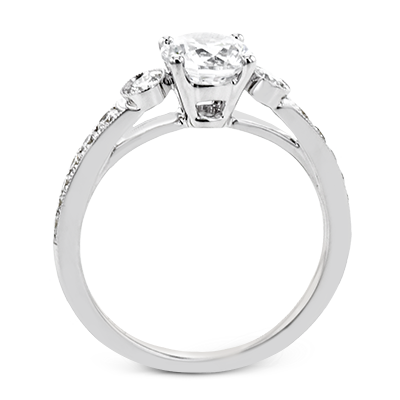 18k White Gold Classic Diamond Engagement Ring Setting - Harby Jewelers