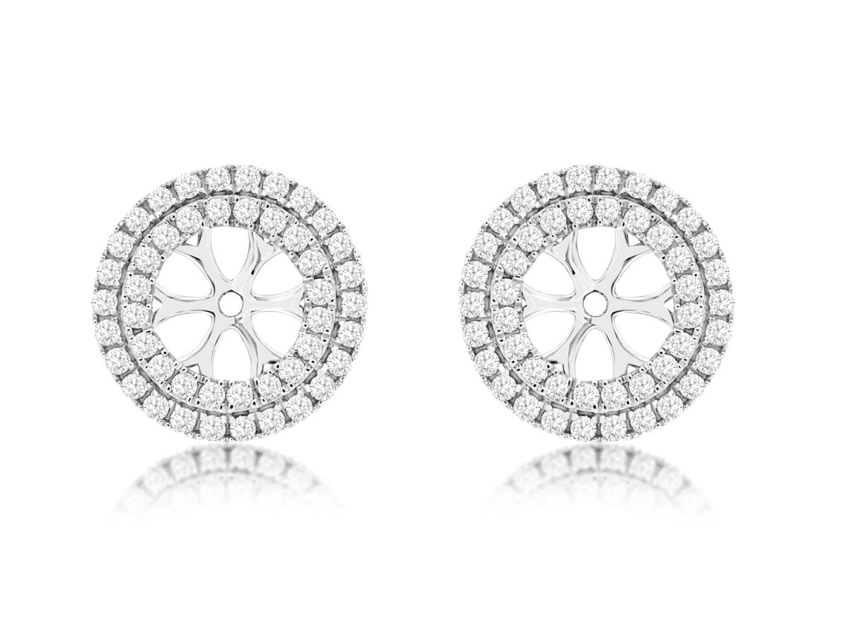 14k Double Halo Diamond Earring Jackets