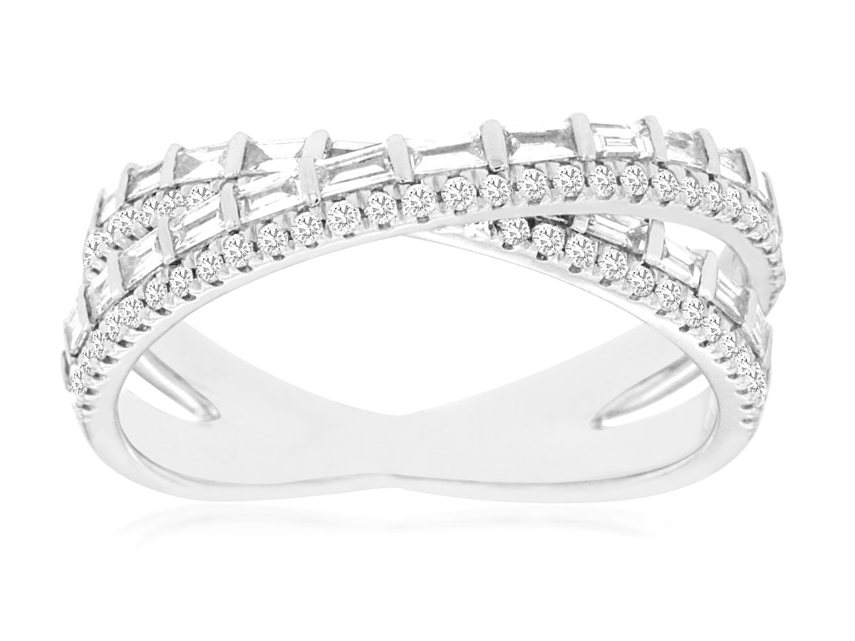 14k Crossover-Style Diamond Ring