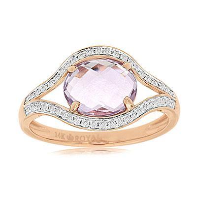 14KT Amethyst and Diamond Ring - Harby Jewelers