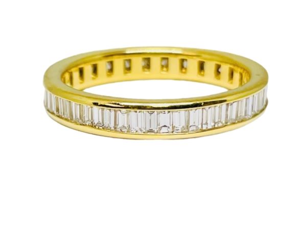 18k Yellow Gold Baguette Cut Diamond Wedding Ring