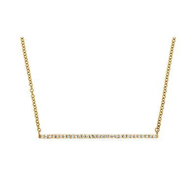 14k Yellow Gold Diamond Bar Necklace - Harby Jewelers