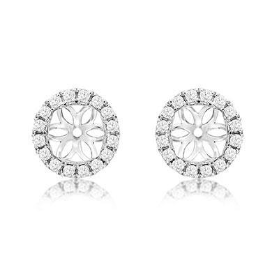 14k White Gold Diamond Earring Jackets - Harby Jewelers